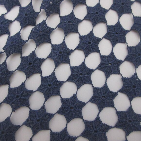 Open Front Silk Vest Size Medium Sleeveless Bolero Crochet Blue Stars Patriotic - Picture 9 of 9